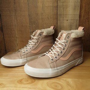 Vans Hightop Shiny Pink Sherpa Lined Women's US 9.5 EUC Skate Casual Shoes